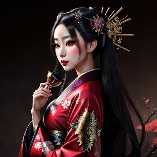 Enchanting Geisha Goddess Matte Painting