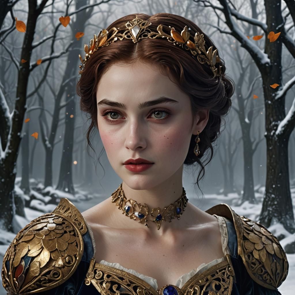 Elegant Portrait of Esme Cullen in Matte Painting Style
