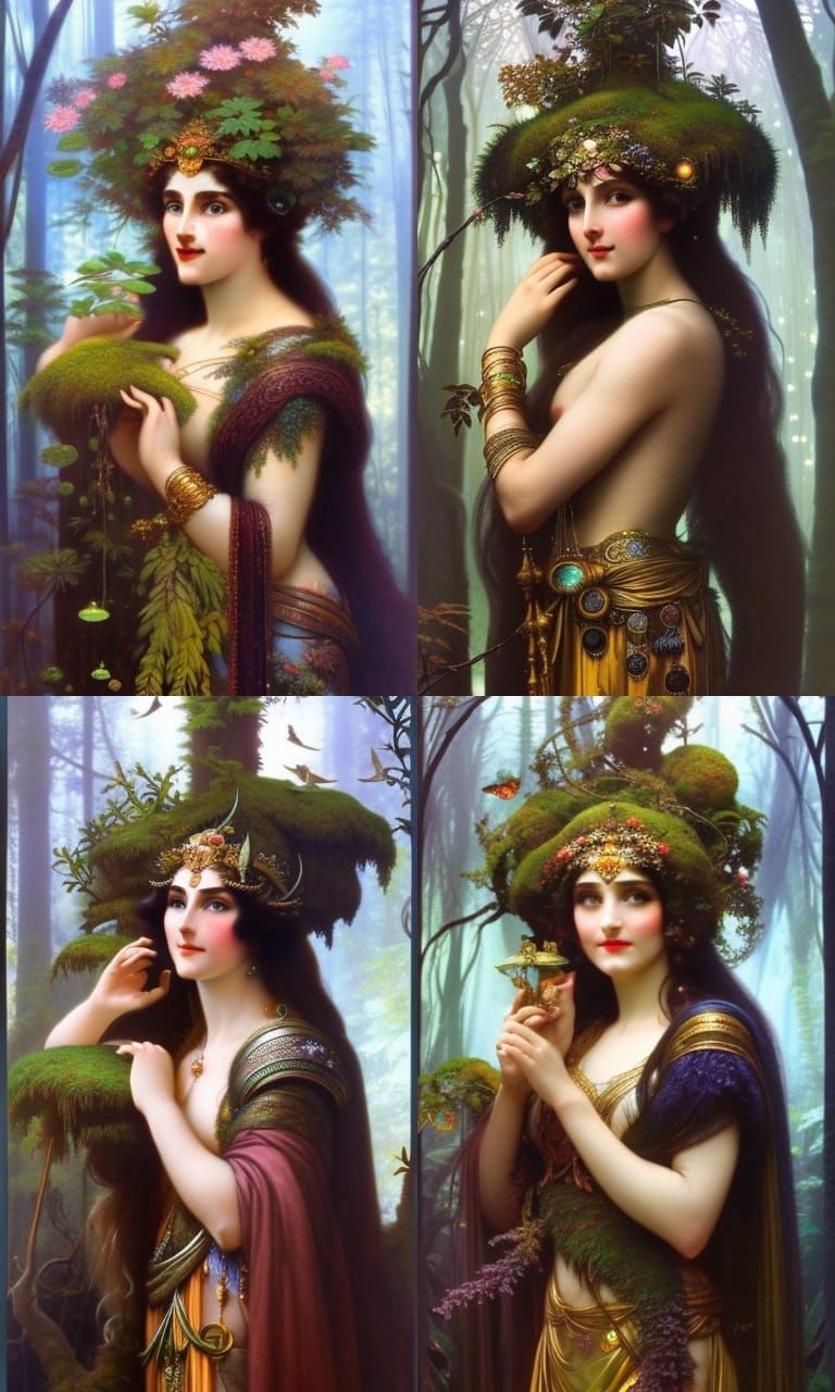 Epic Earth Goddess in Mystical Forest