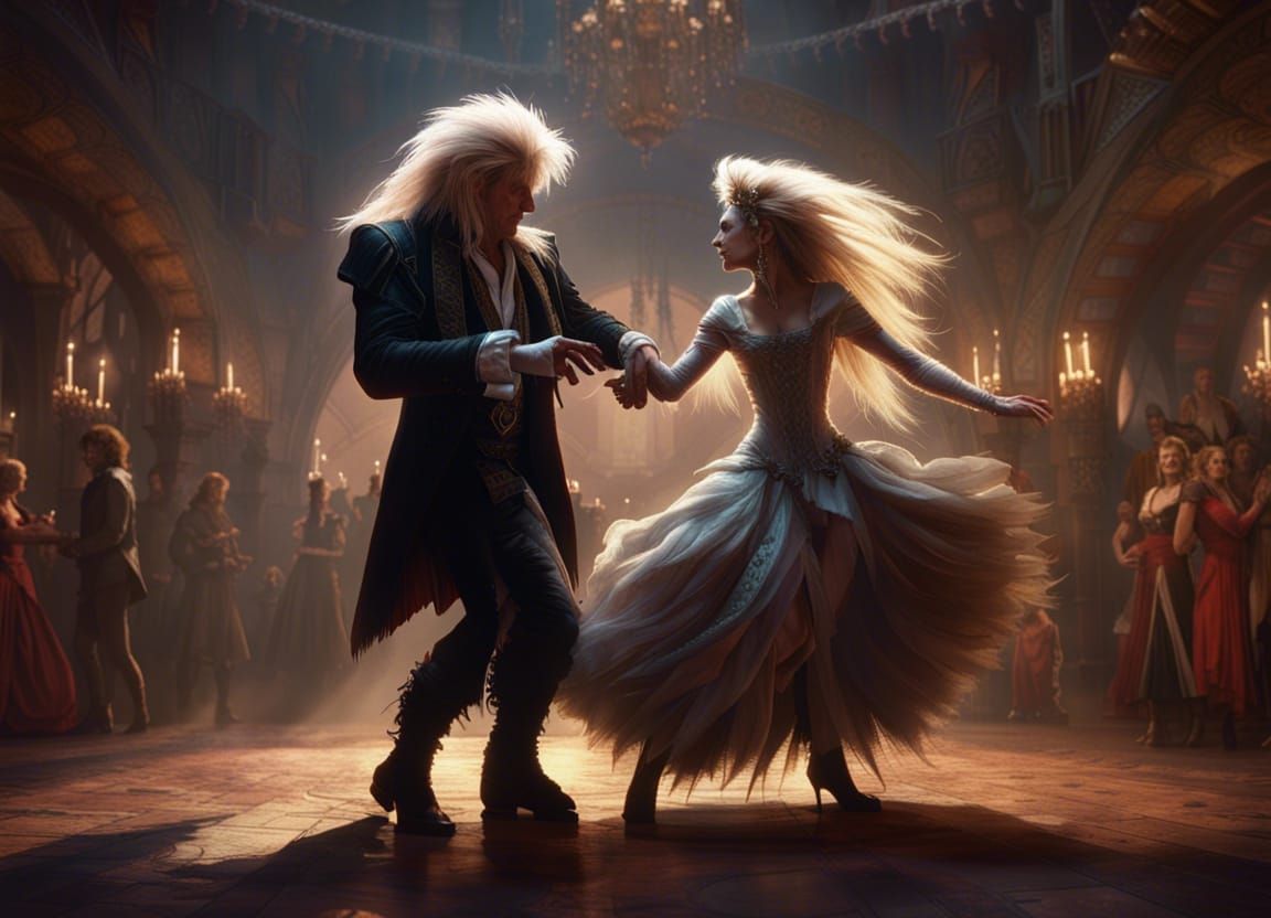 Goblin King and Sarah Dancing: Dark Fantasy Art