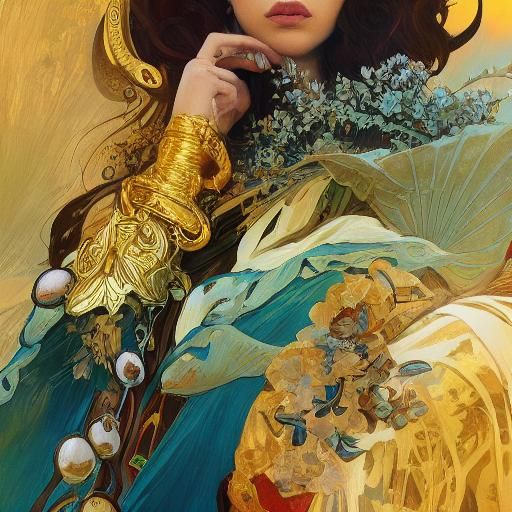 Majestic Black Elf Mother and Child Portrait