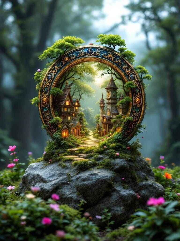 Enchanted Fairy Village Ring Portal