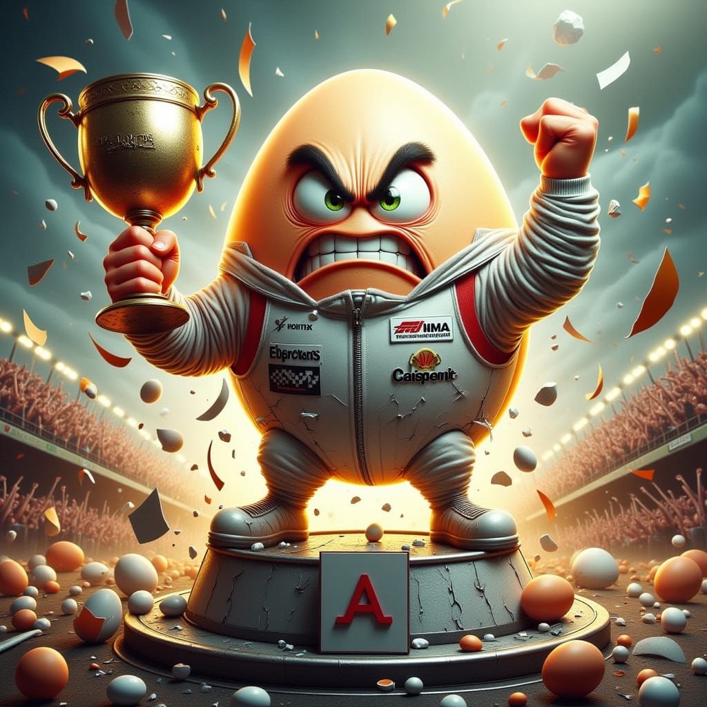 Angry Egg Champion Wins Formula 1 Race