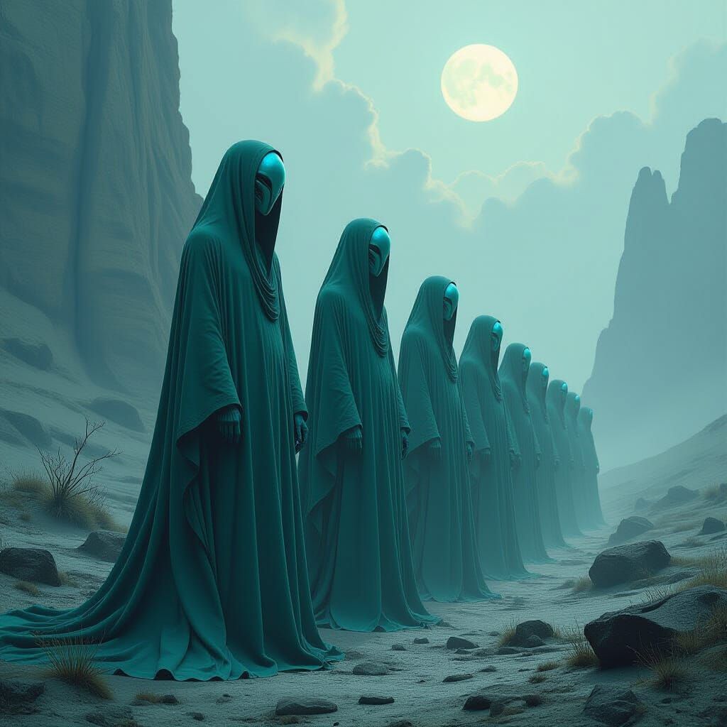 Iridescent Aliens in a Dark Biomechanical Landscape