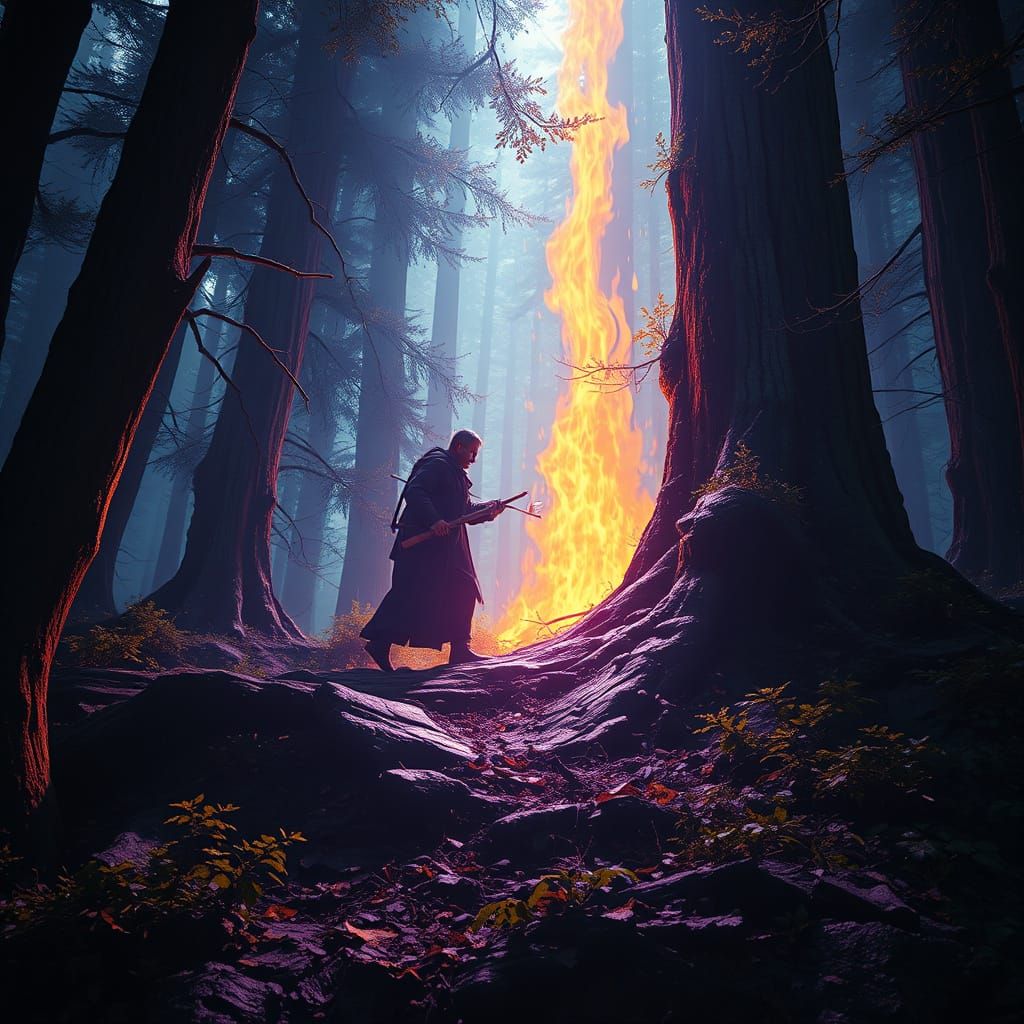 Dark Fantasy Ordure Scene in Wood, 8K Resolution