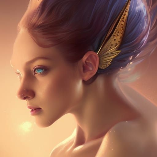 Gilled Mermaid Portrait in Hyperdetailed Style