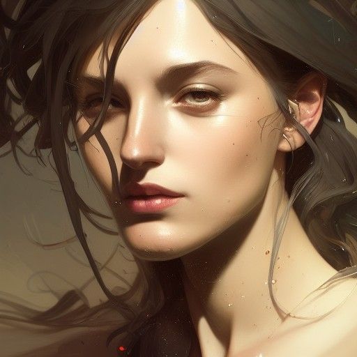 Hyperdetailed Portrait with Dynamic Lighting, Art Nouveau St...