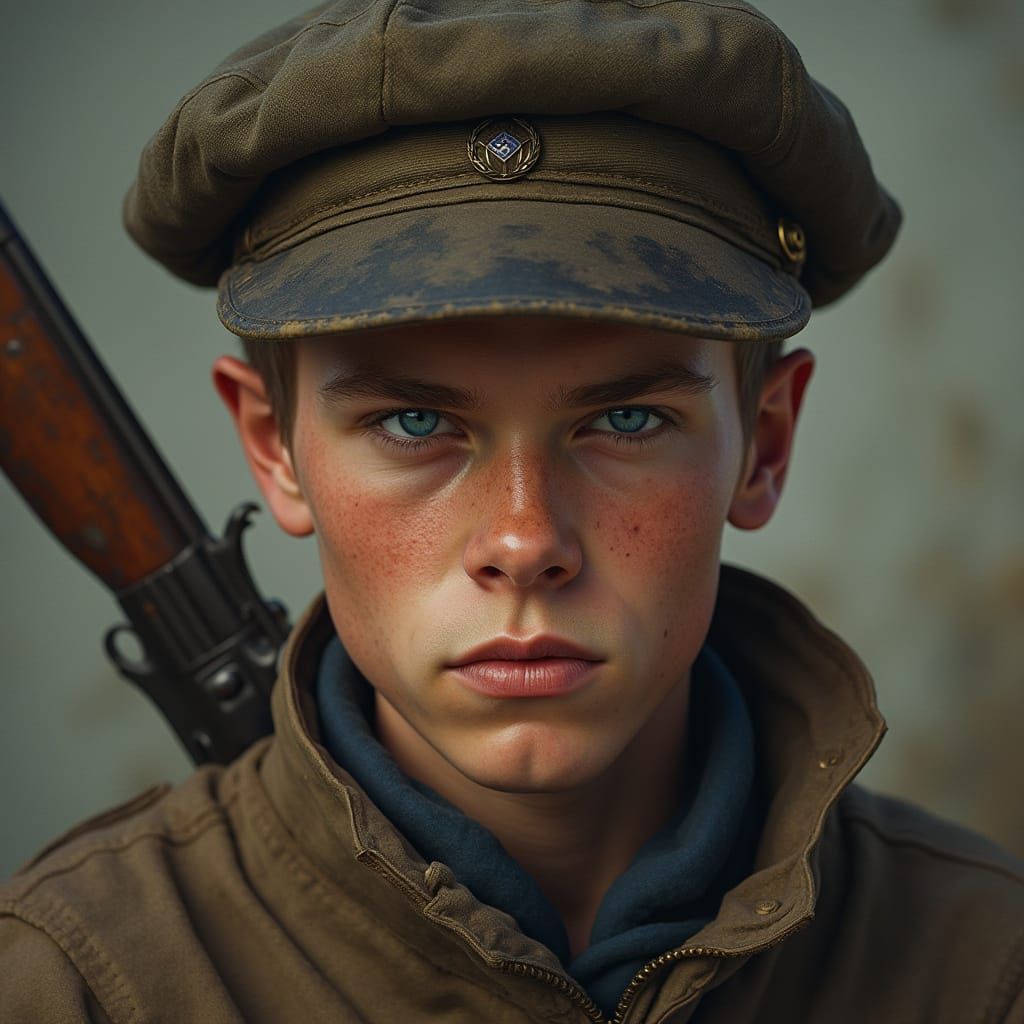 Civil War Soldier in Union Uniform, Realistic Style