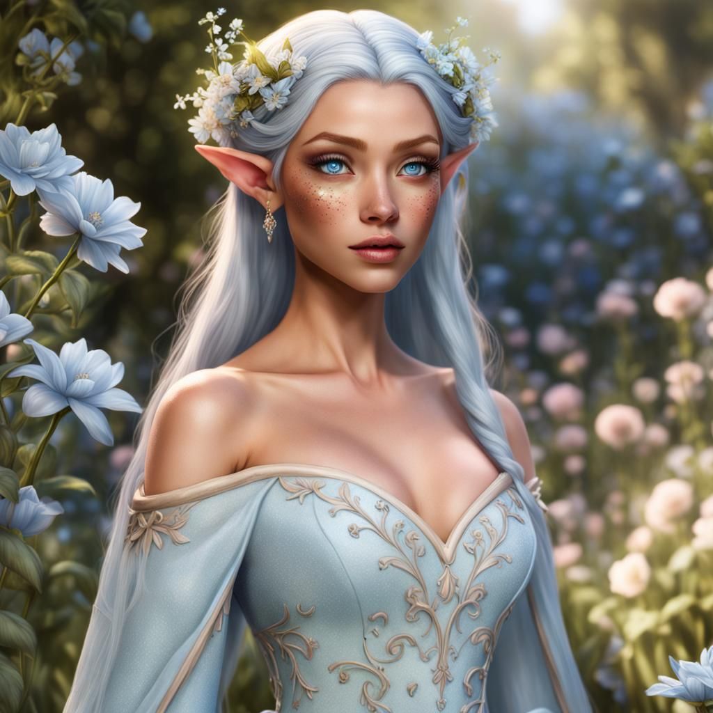 Fantasy Fae Queen in a Garden