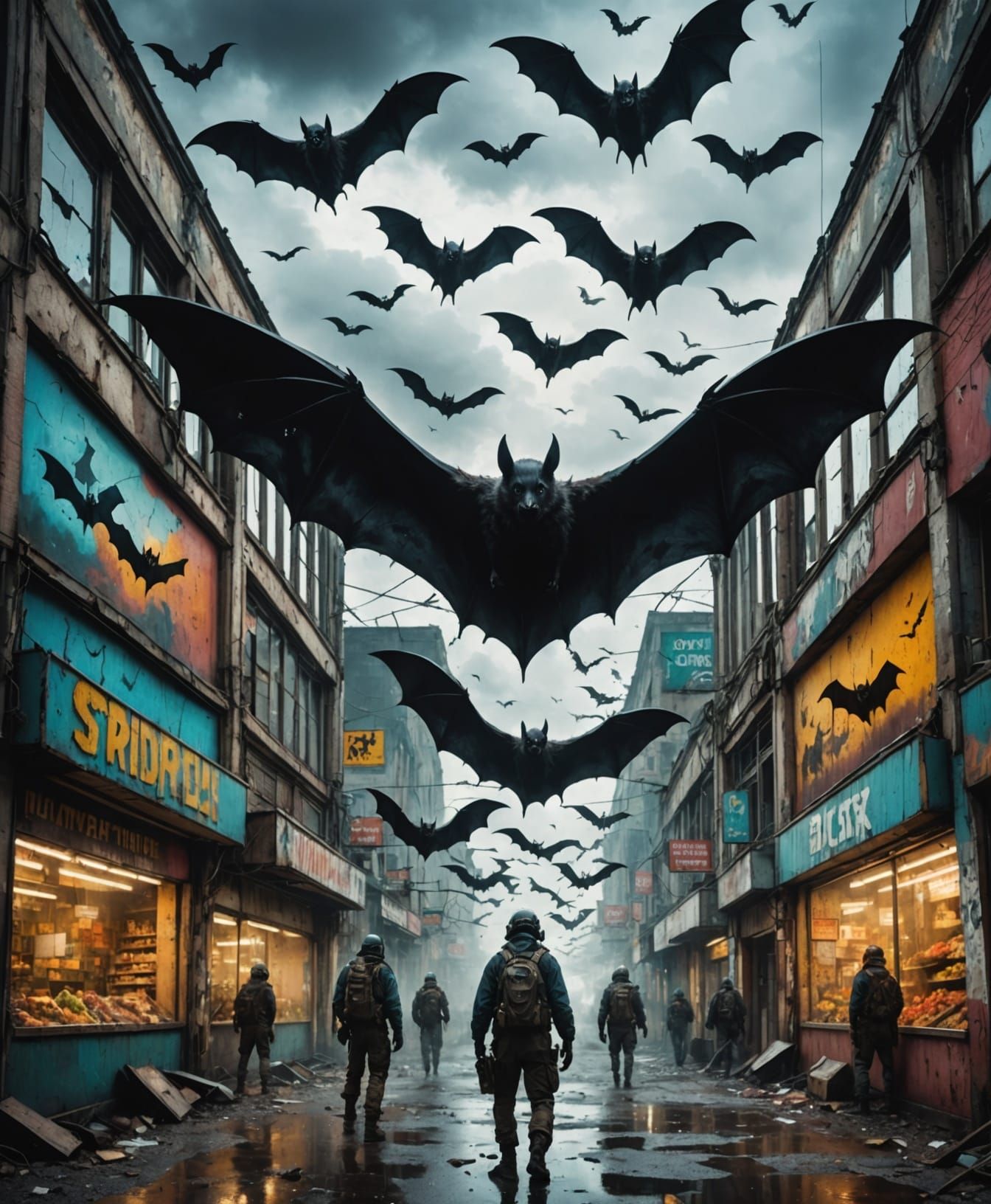 Post-Apocalyptic Hypermarket Chaos in Vibrant Colors