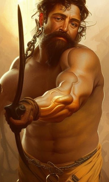 Hephaestus: God of Blacksmithing in Hyperdetailed Portrait