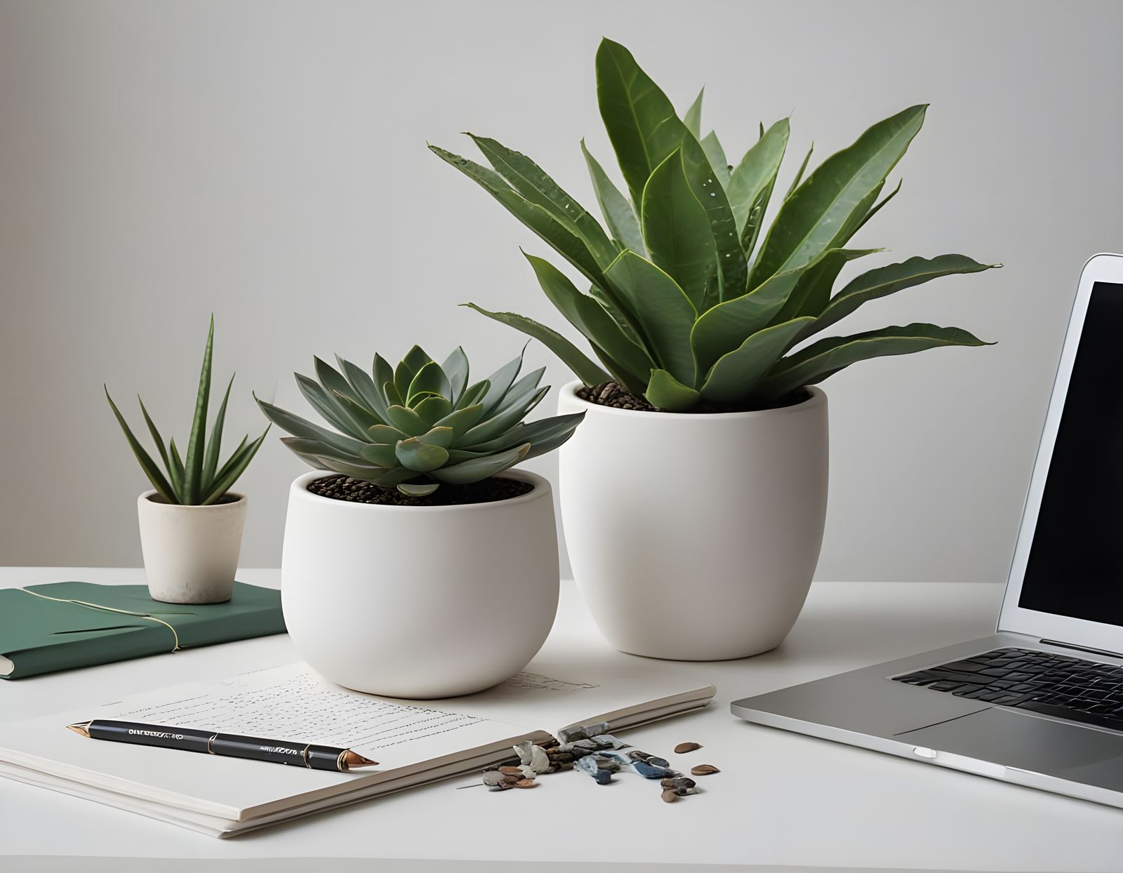 Decorative Office Accessories Arranged on a White Table