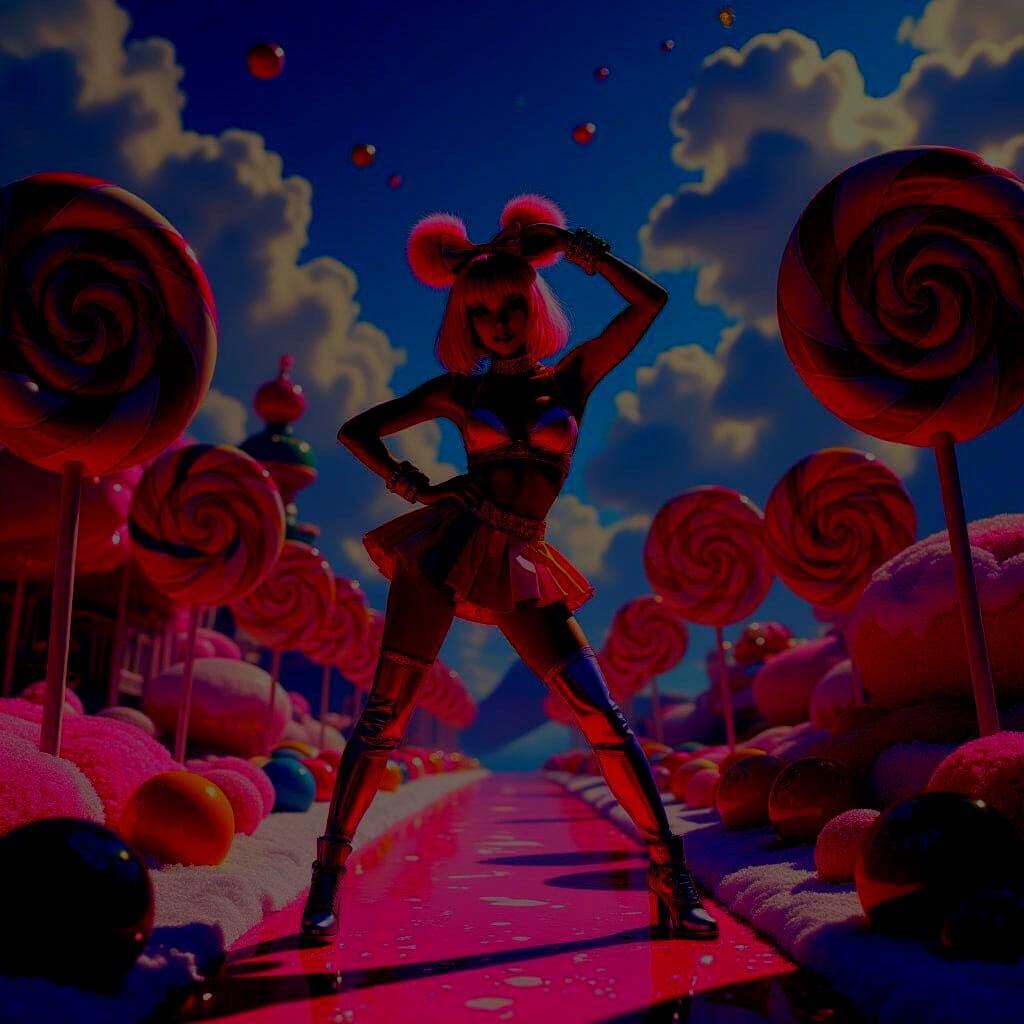 Labubu in Candyland: Hyperrealistic Digital Illustration