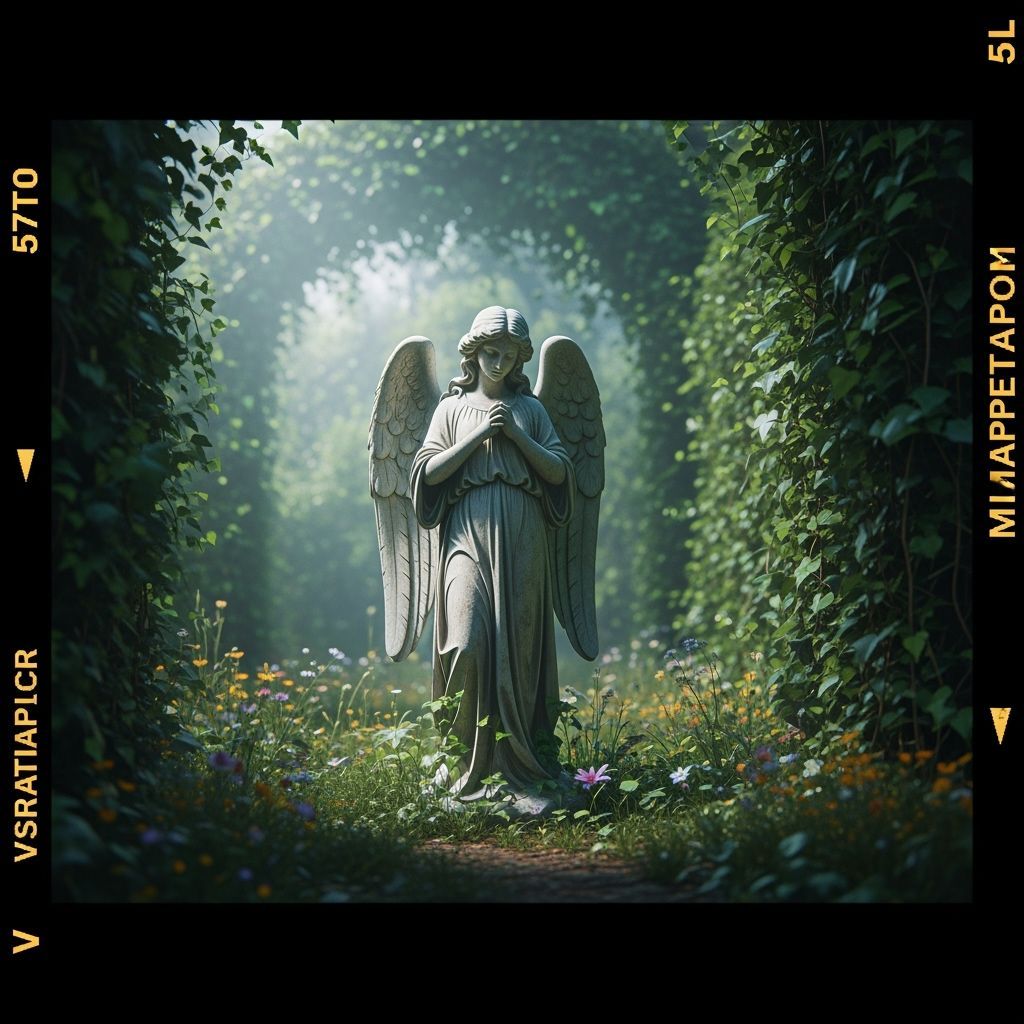 Weathered Angel Statue in Forgotten Garden