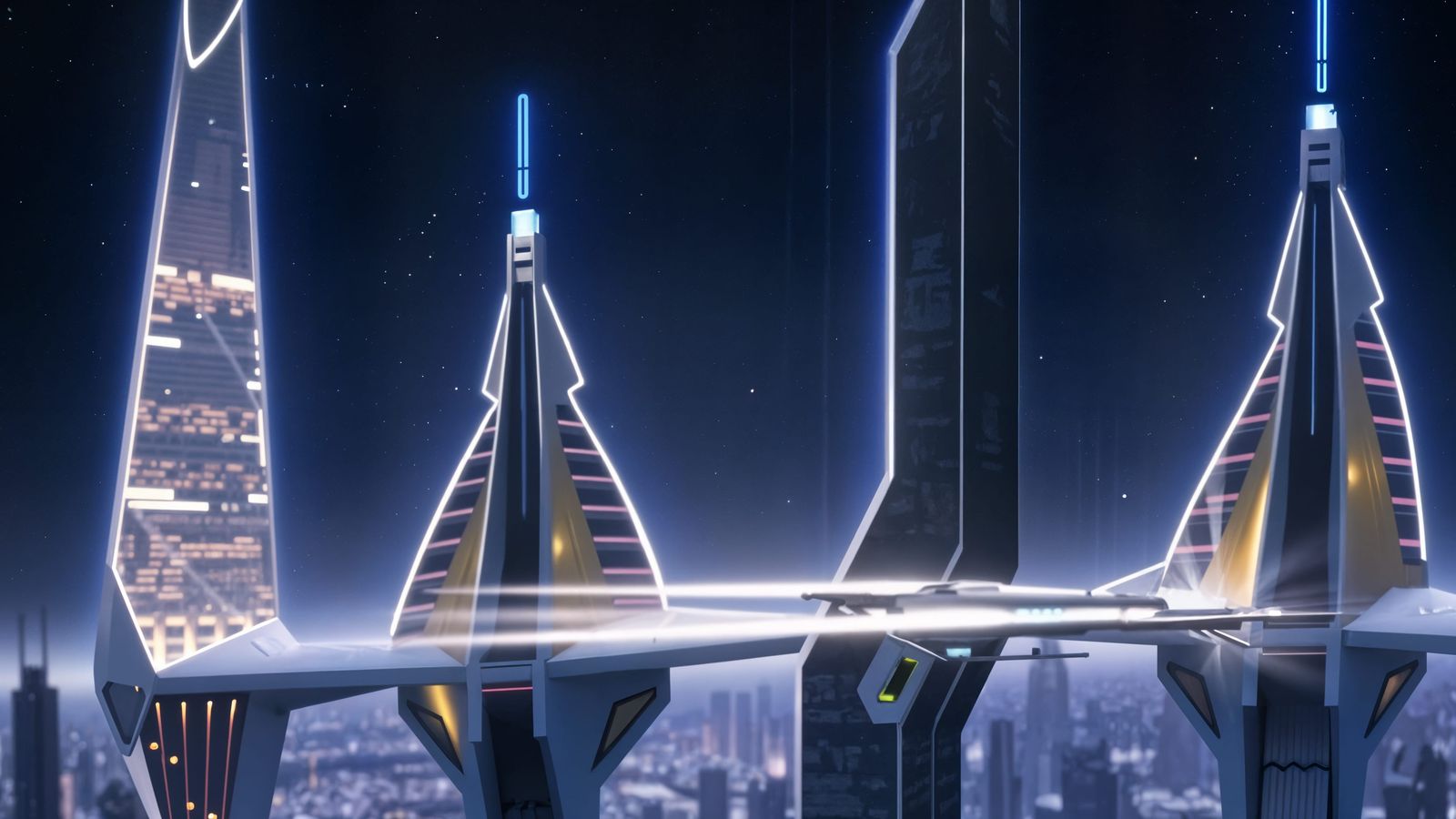 Cyberpunk Cityscape at Dusk