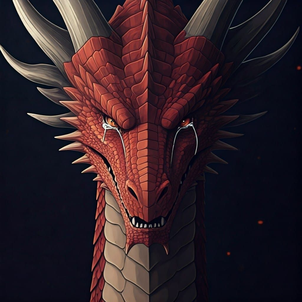 Crying Dragon in Anime Style Art