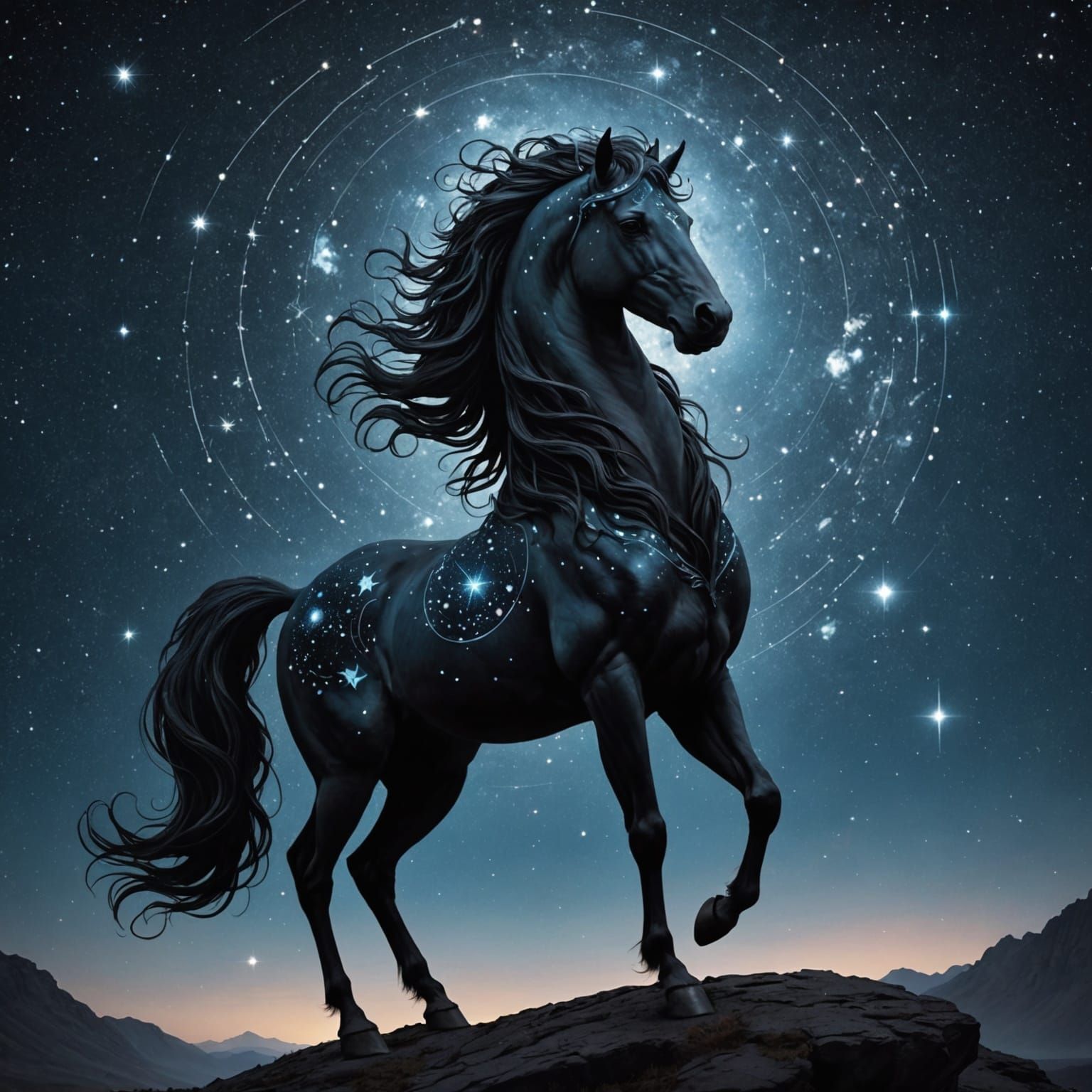 Celestial Centaur Art with Constellations