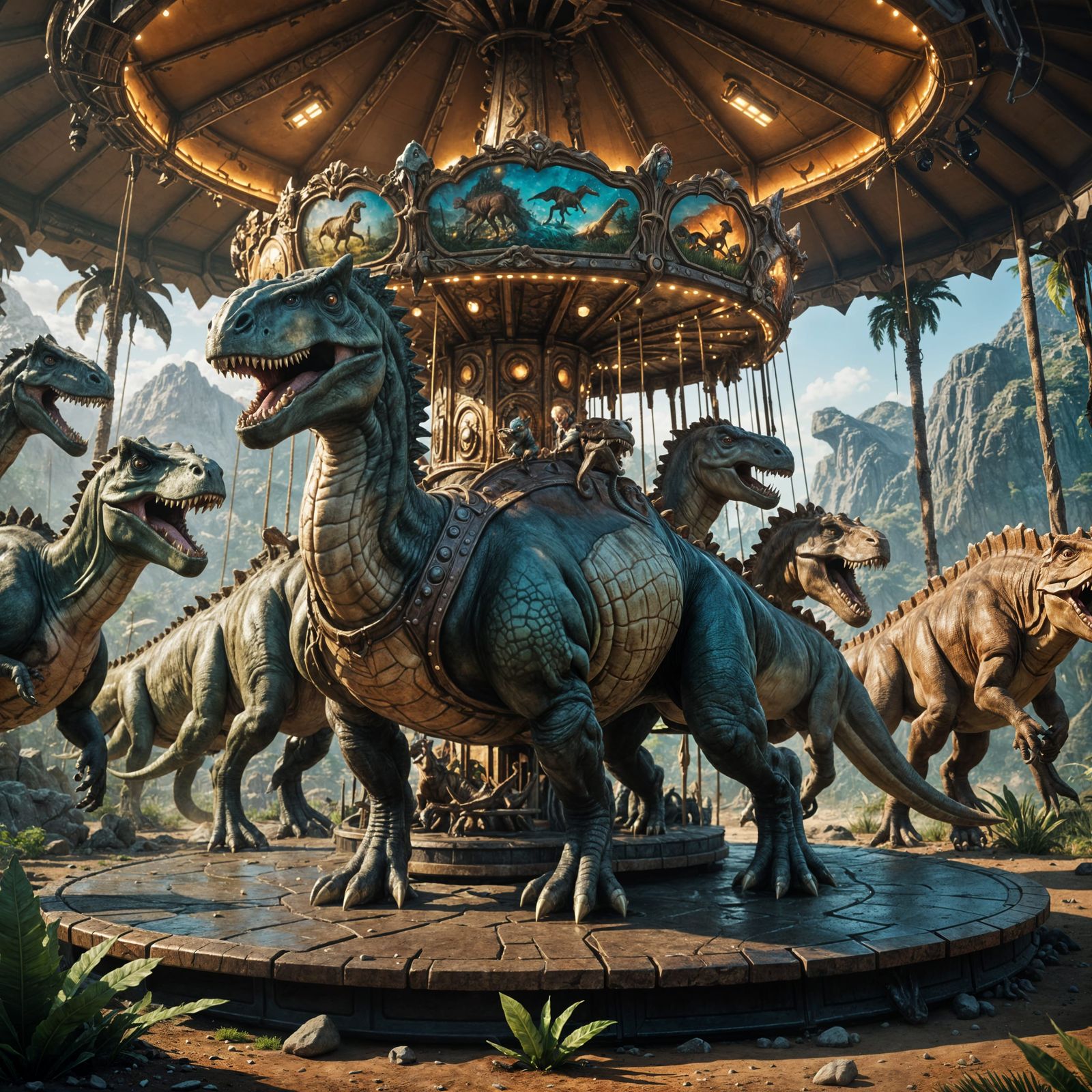 Dinosaurs on a Prehistoric Carousel