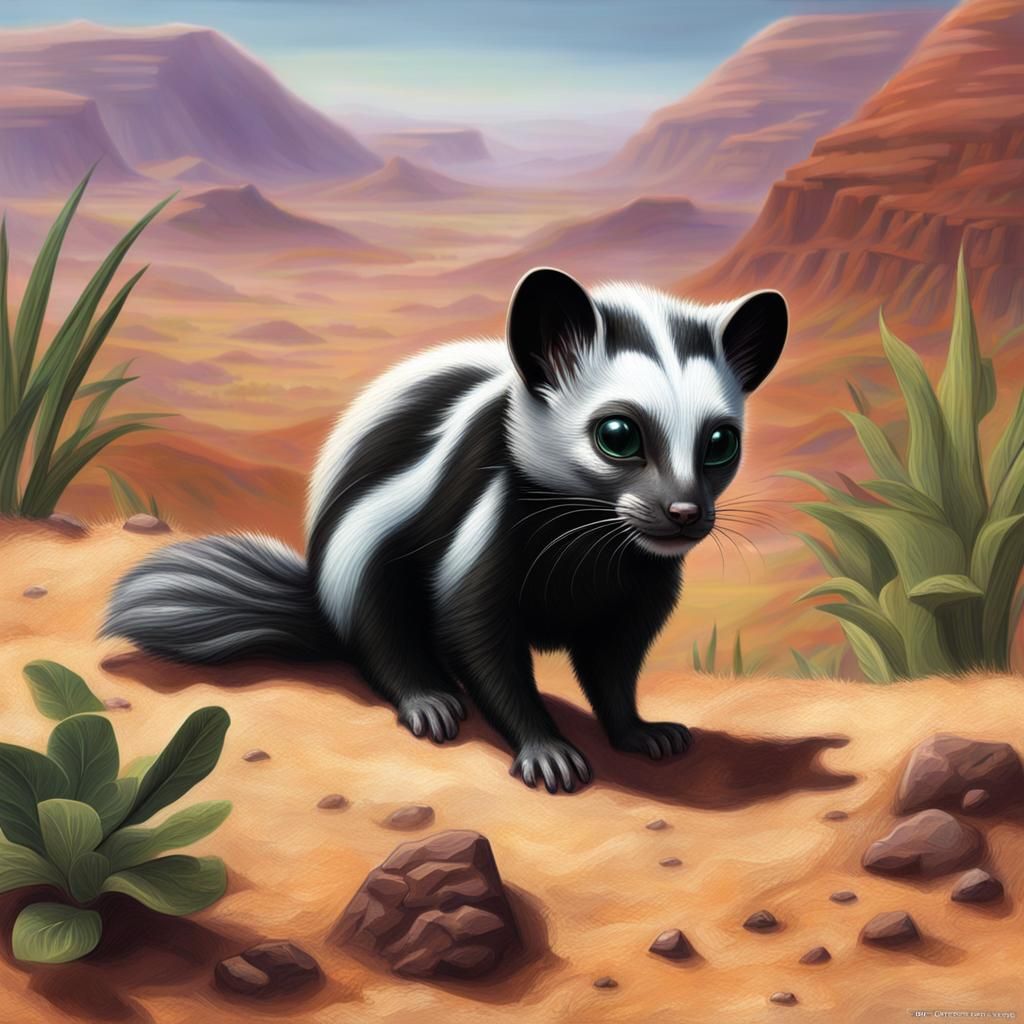 Exoplanet Lifeforms: Ring-tailed Cat and Spotted Skunk Hybri...
