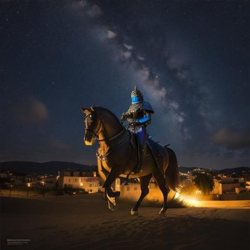 Don Quixote in Rusty Armor Rides in Spain