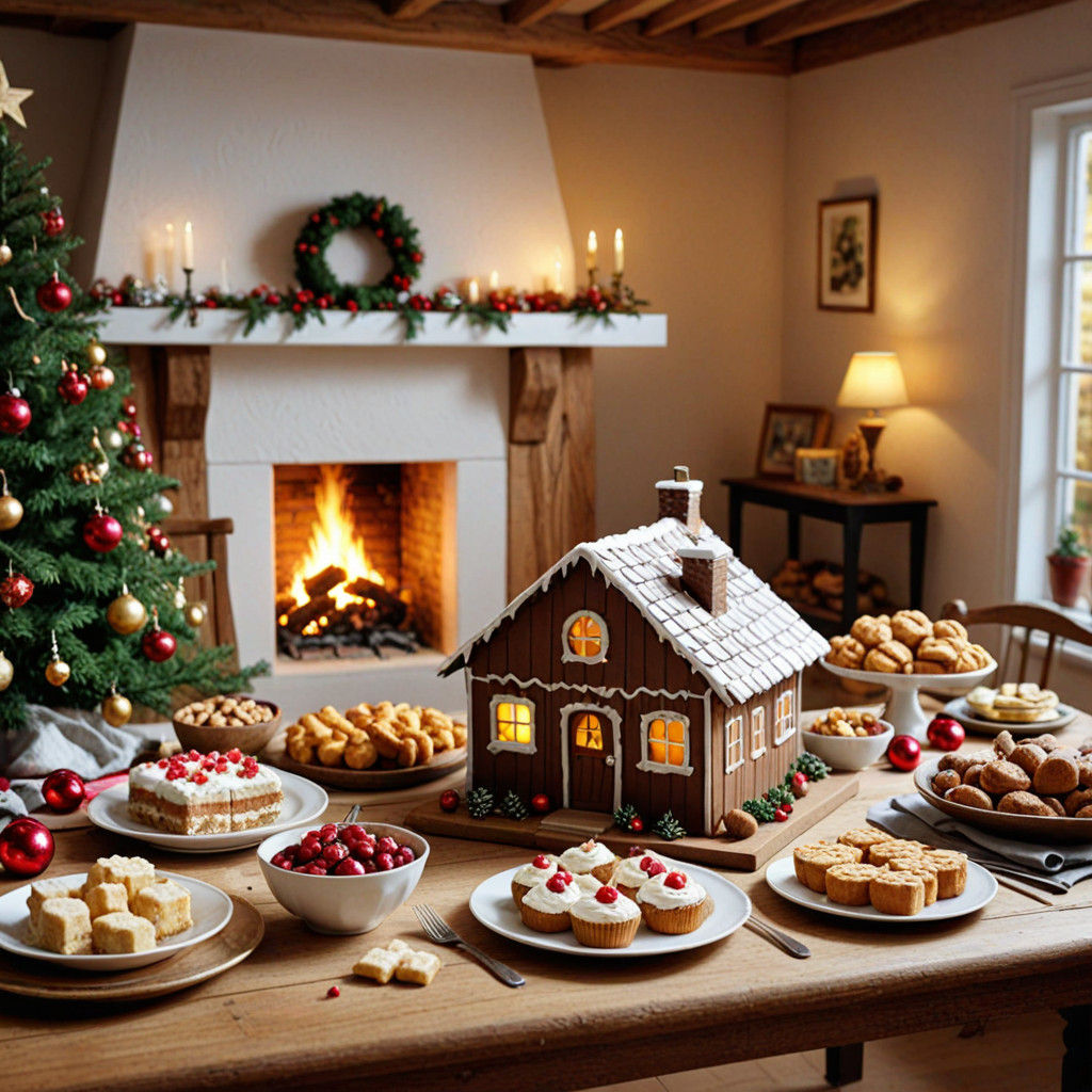 Vibrant Christmas Still Life in Warm and Cozy Home Interior