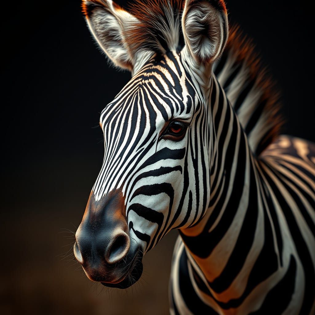 Hyperrealistic Quagga Portrait in Vibrant African Savanna