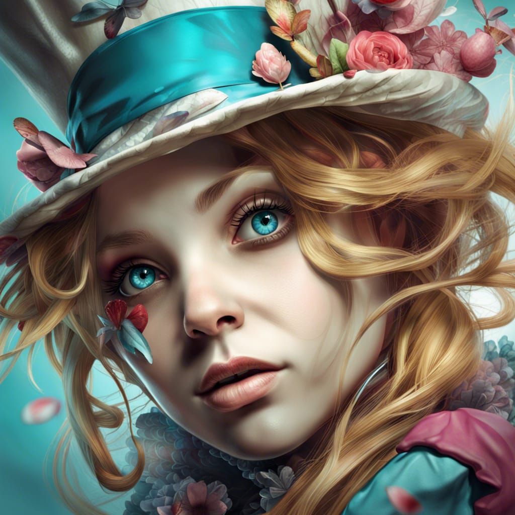 Alice in Wonderland Portrait in Photorealistic Style