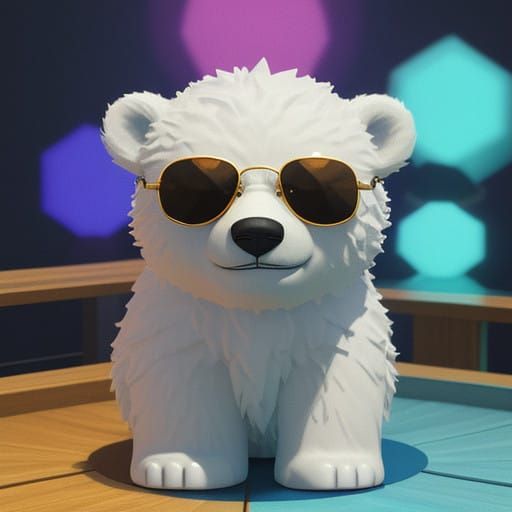 Cute Polar Bear Relaxing in Vibrant Sauna Scene