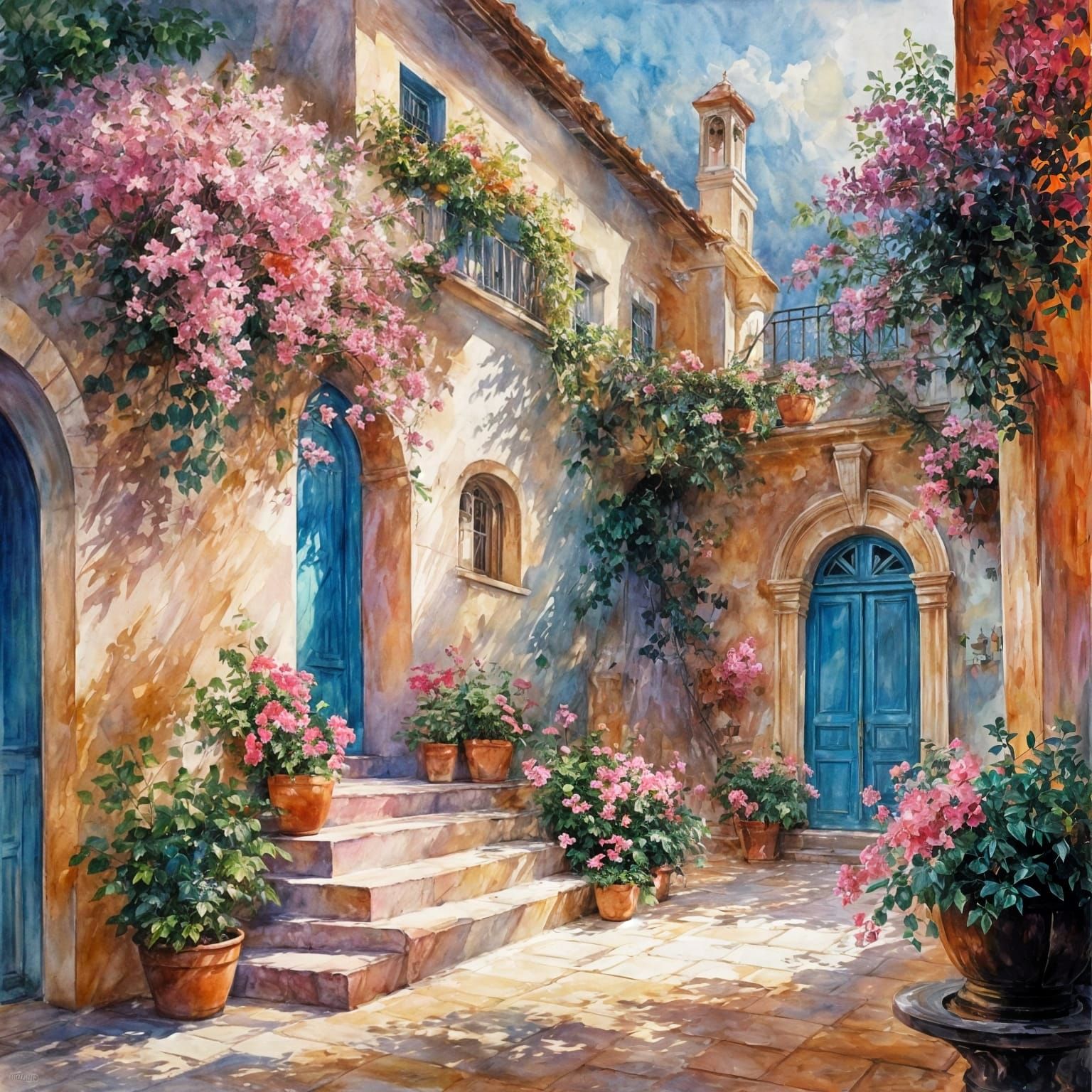 In the pink with some blue