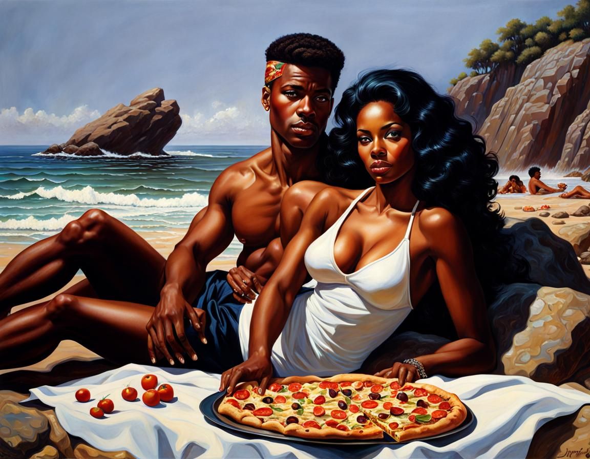 Pizza at the beach