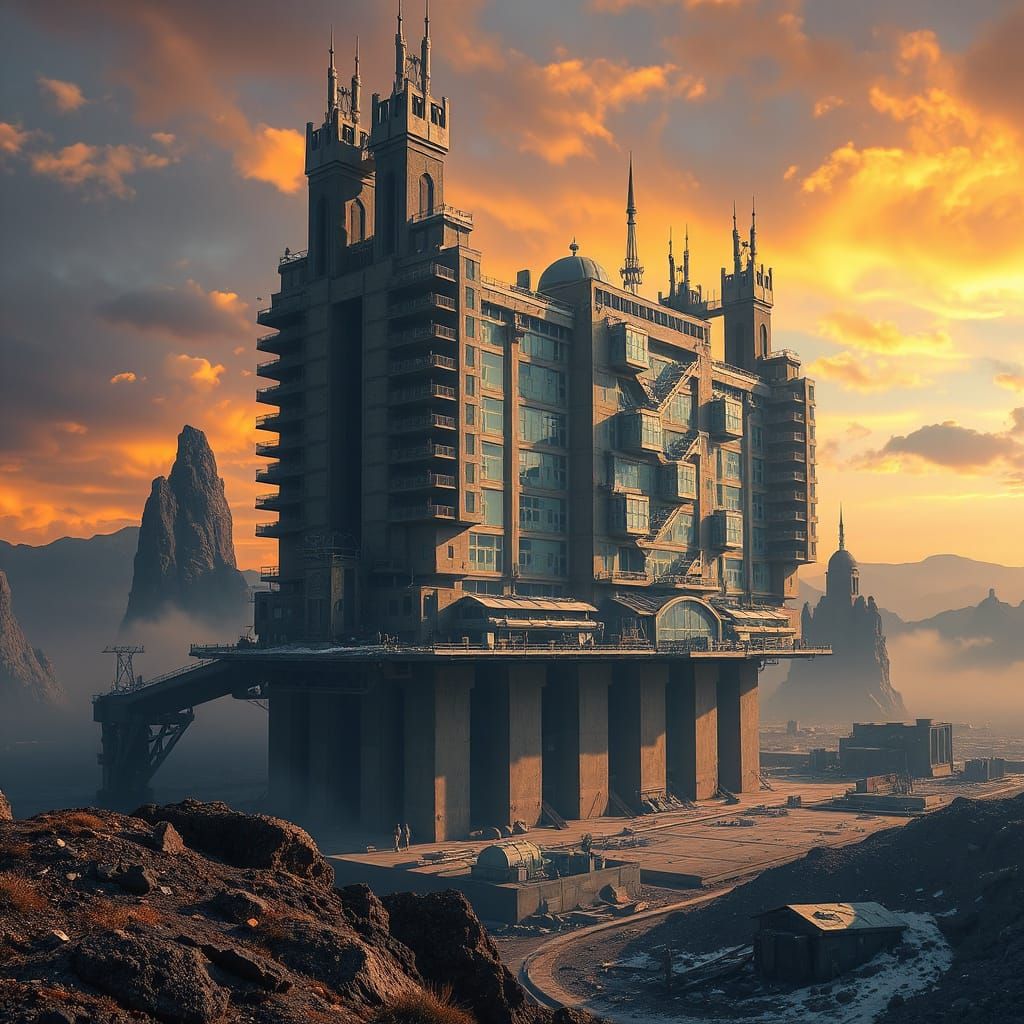 Sci-Fi City in a Building: Apocalyptic Landscape