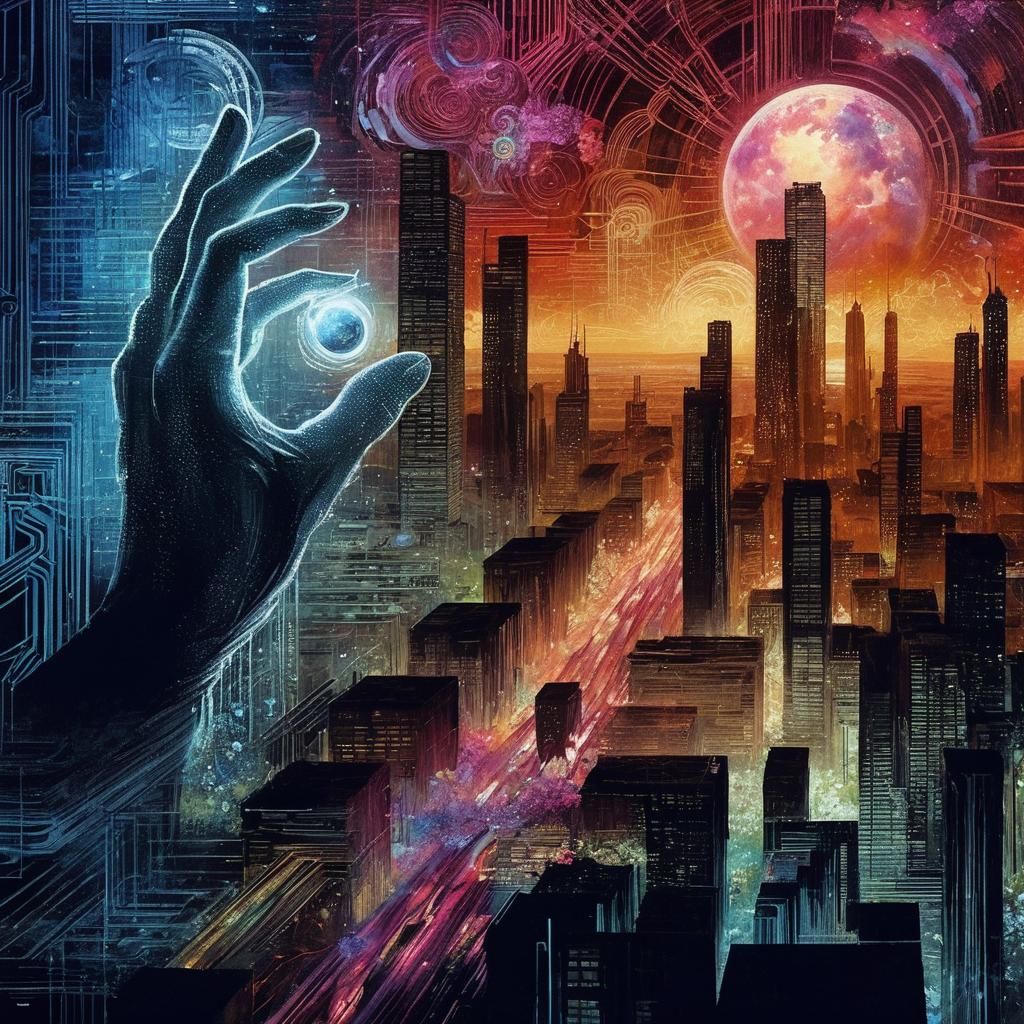 Surreal Fairy in Dreamscape with Ghostly Flowers