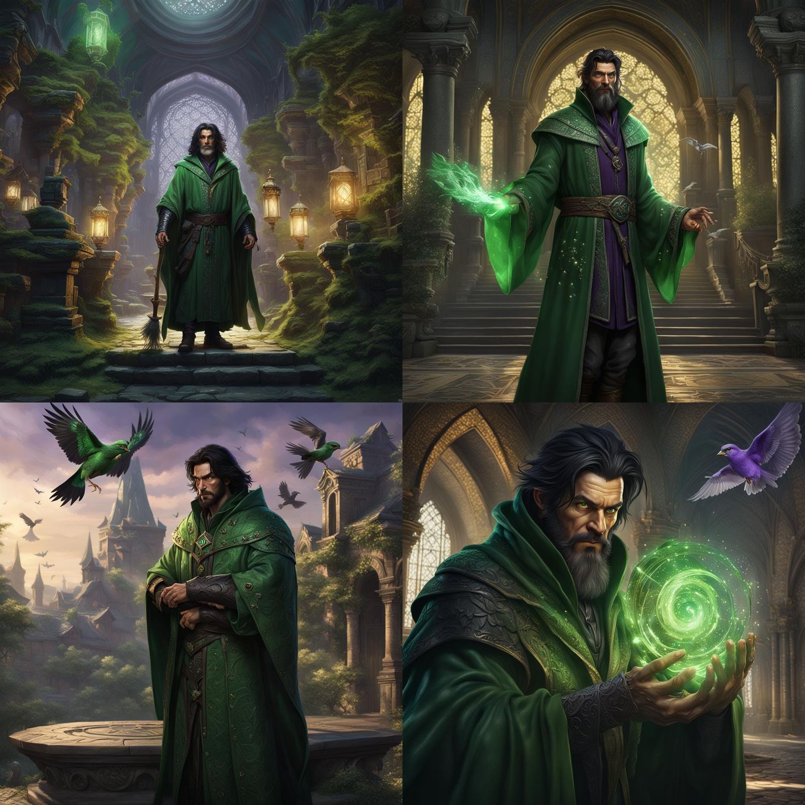 Wizard's Transformation: A Dark Fantasy Portrait