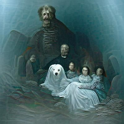 Haunted Family Portrait in Dark Fantasy Style
