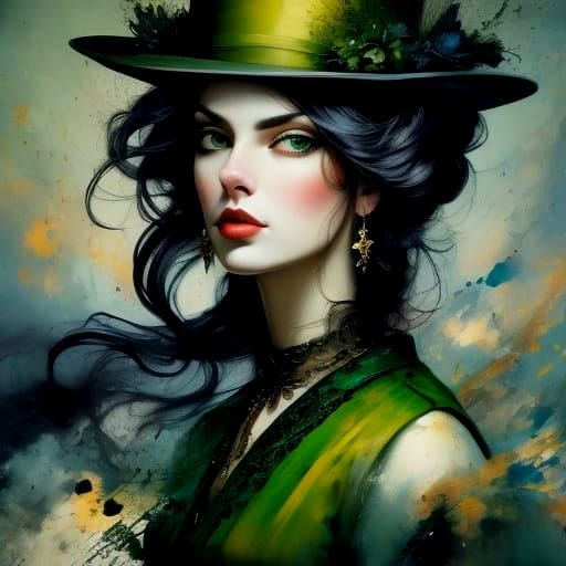Magical Beauty Portrait in Green Palette