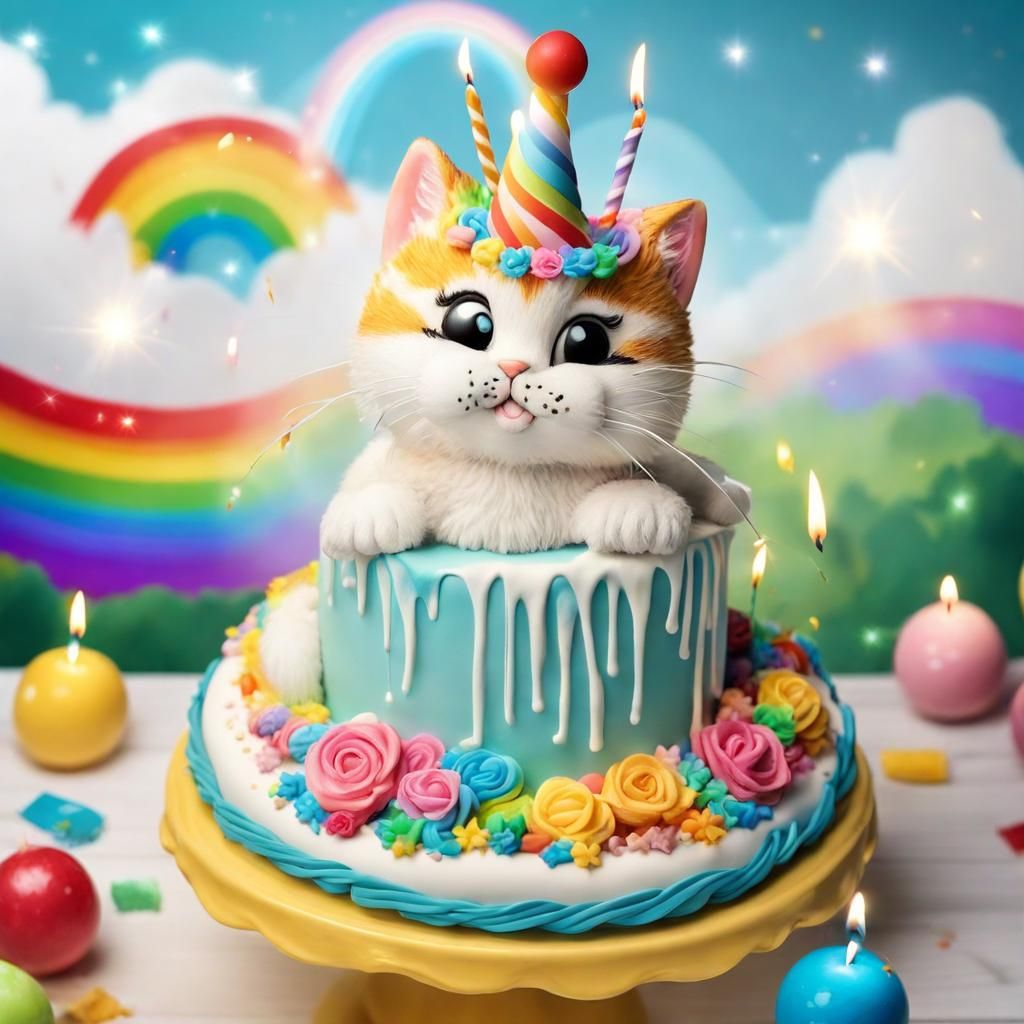 Cat's First Birthday Party by Waterfall