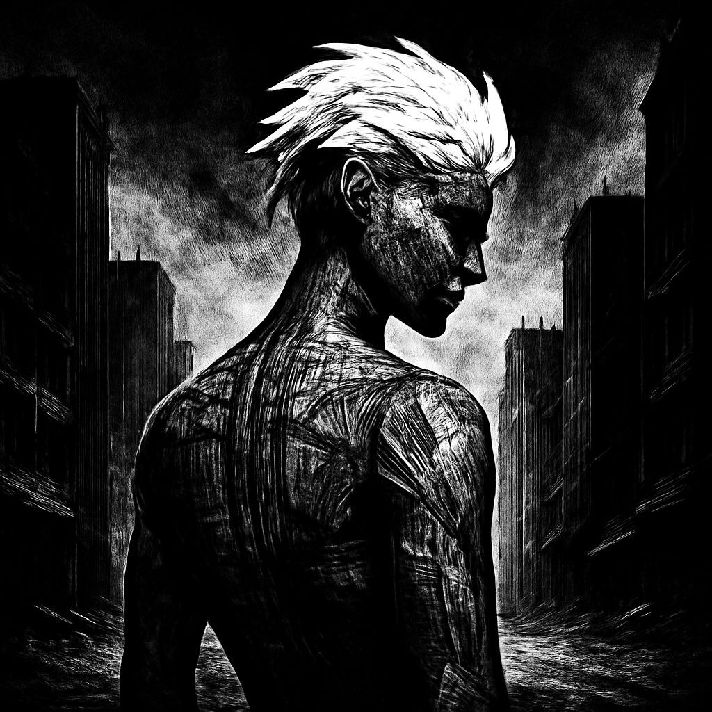 A solitary replicant, its form composed of intricate semicon...