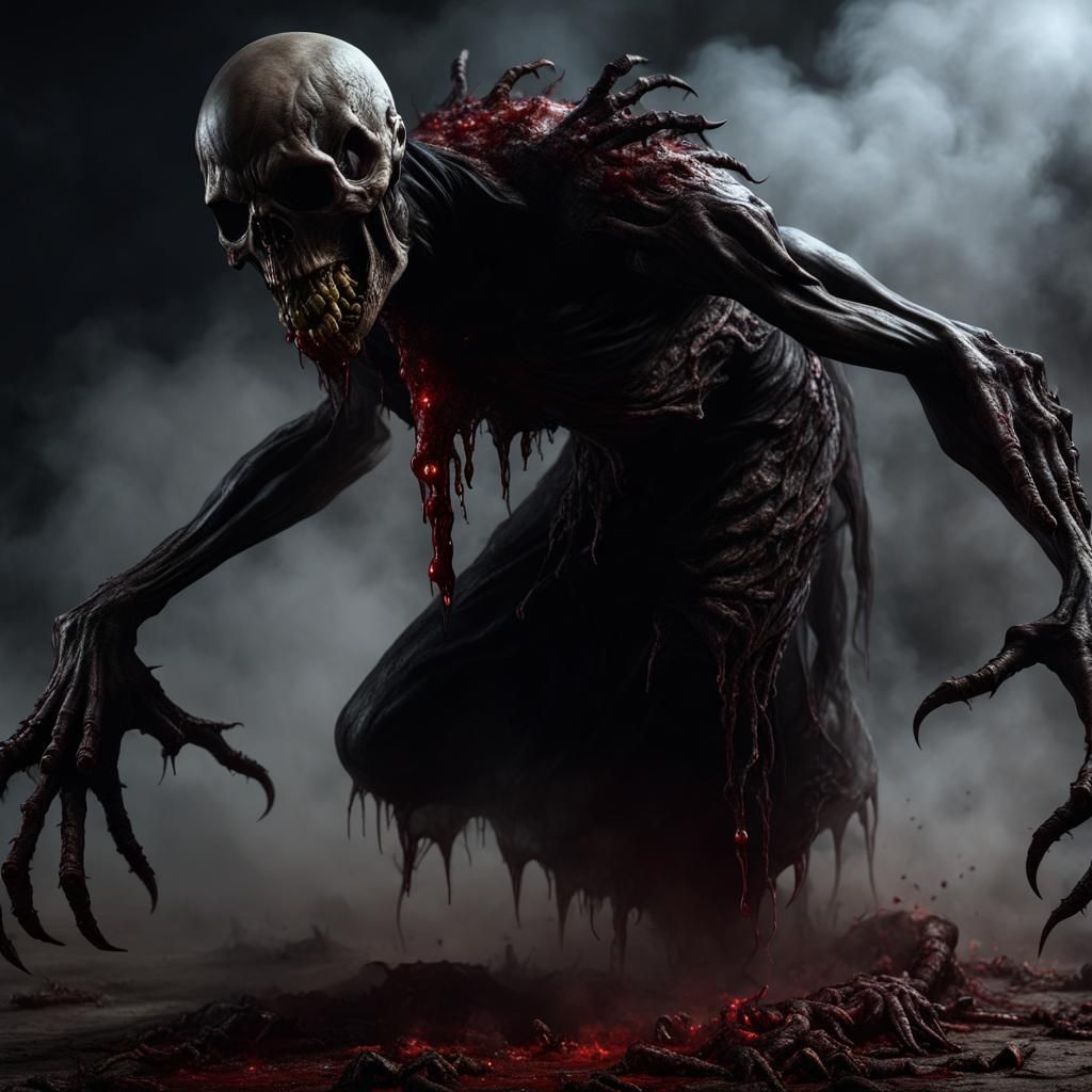 Decaying Ghoul Undead in Dark Fantasy Style