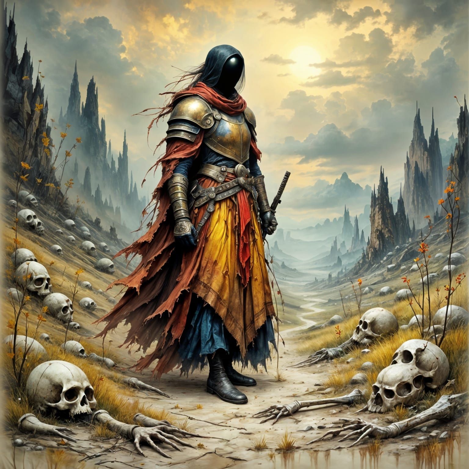 Fearless Walker in Antique Watercolor Valley