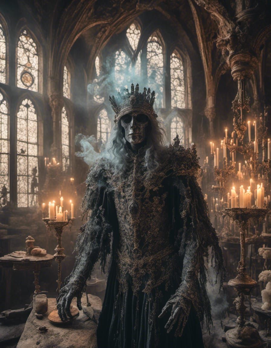 Ghostly Man in Medieval Castle: Hyperreal Portrait