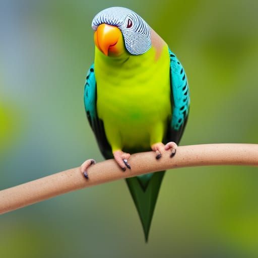 Colorful Parakeet Portrait in Natural Light