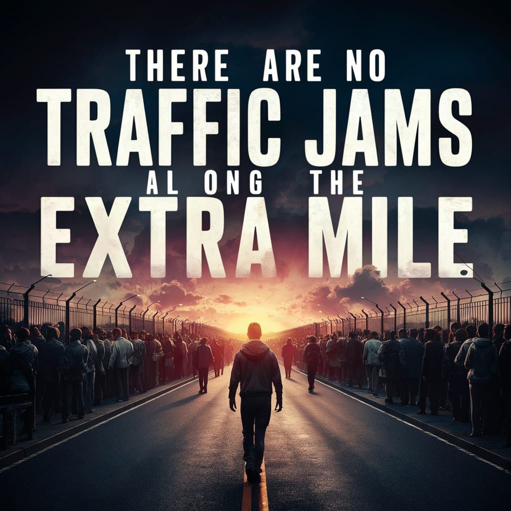 Motivational Poster: No Traffic Jams on the Extra Mile