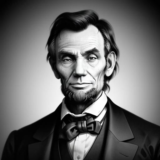 Detailed Portrait of Abraham Lincoln in Art Nouveau Style