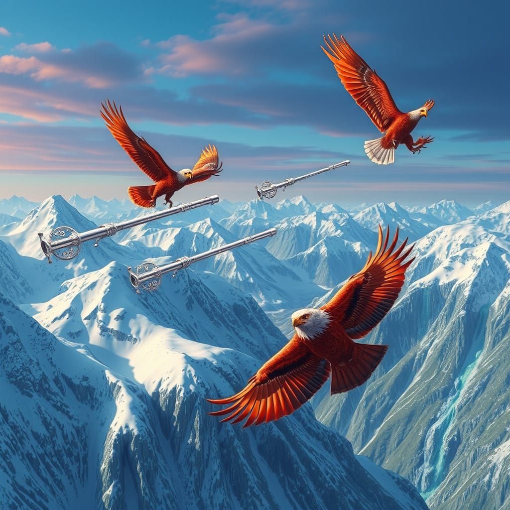 Majestic Bassoons Soar Through Emerald Snowscape