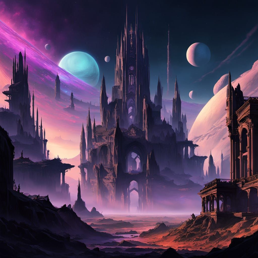 Cosmic Serpents Converge in Dystopian, Ethereal Realm