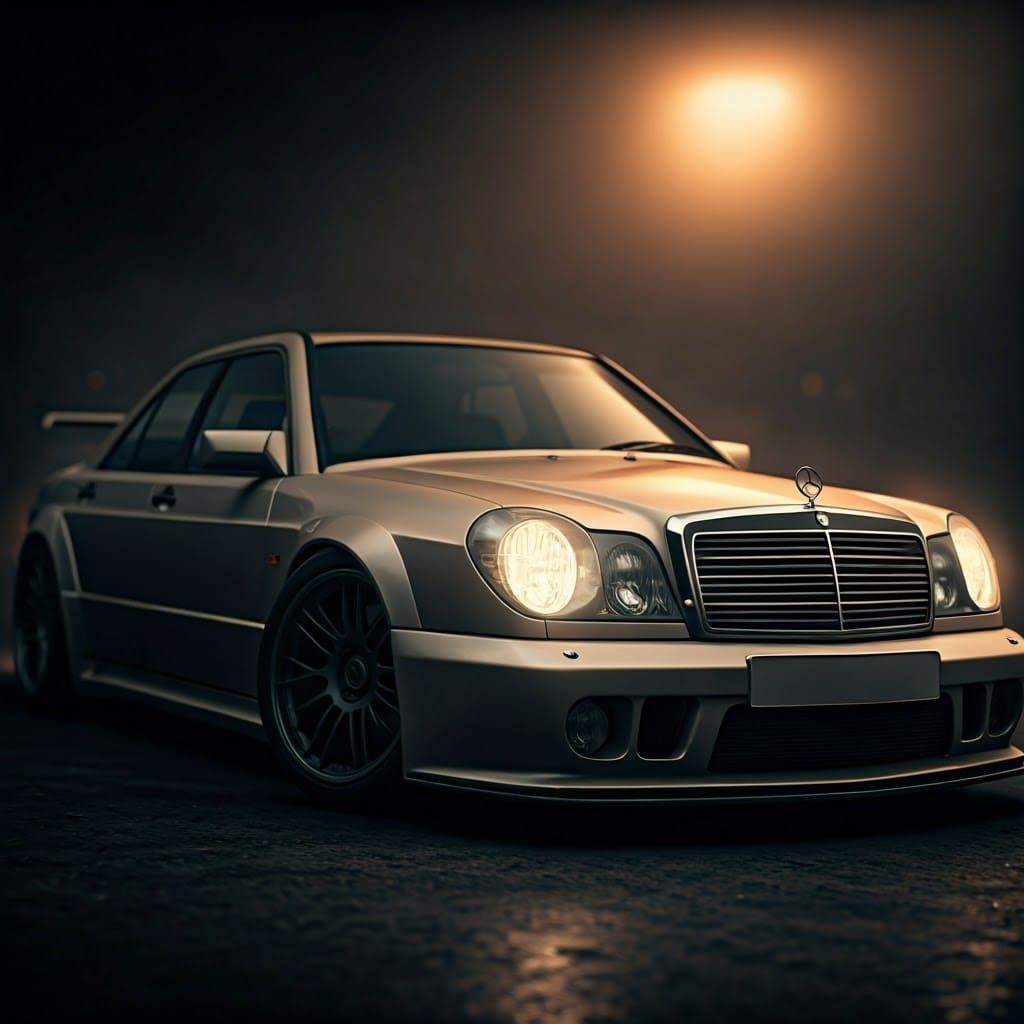 Metallic Silver Mercedes 190 Supercar Zagato Concept in Cine...