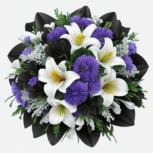 Monochrome Floral Bouquet Tattoo Illustration