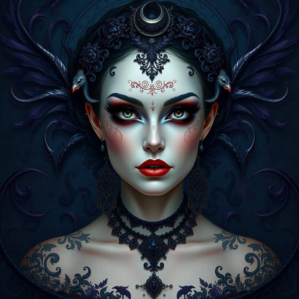 Goth Goddess in Muted Majesty