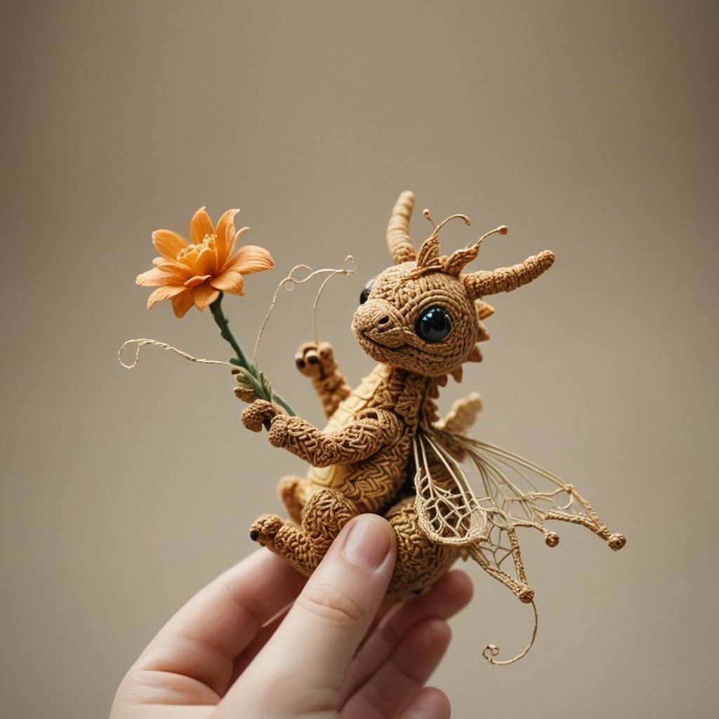 Woven Dragon Toy in Dreamy Cinematic Style