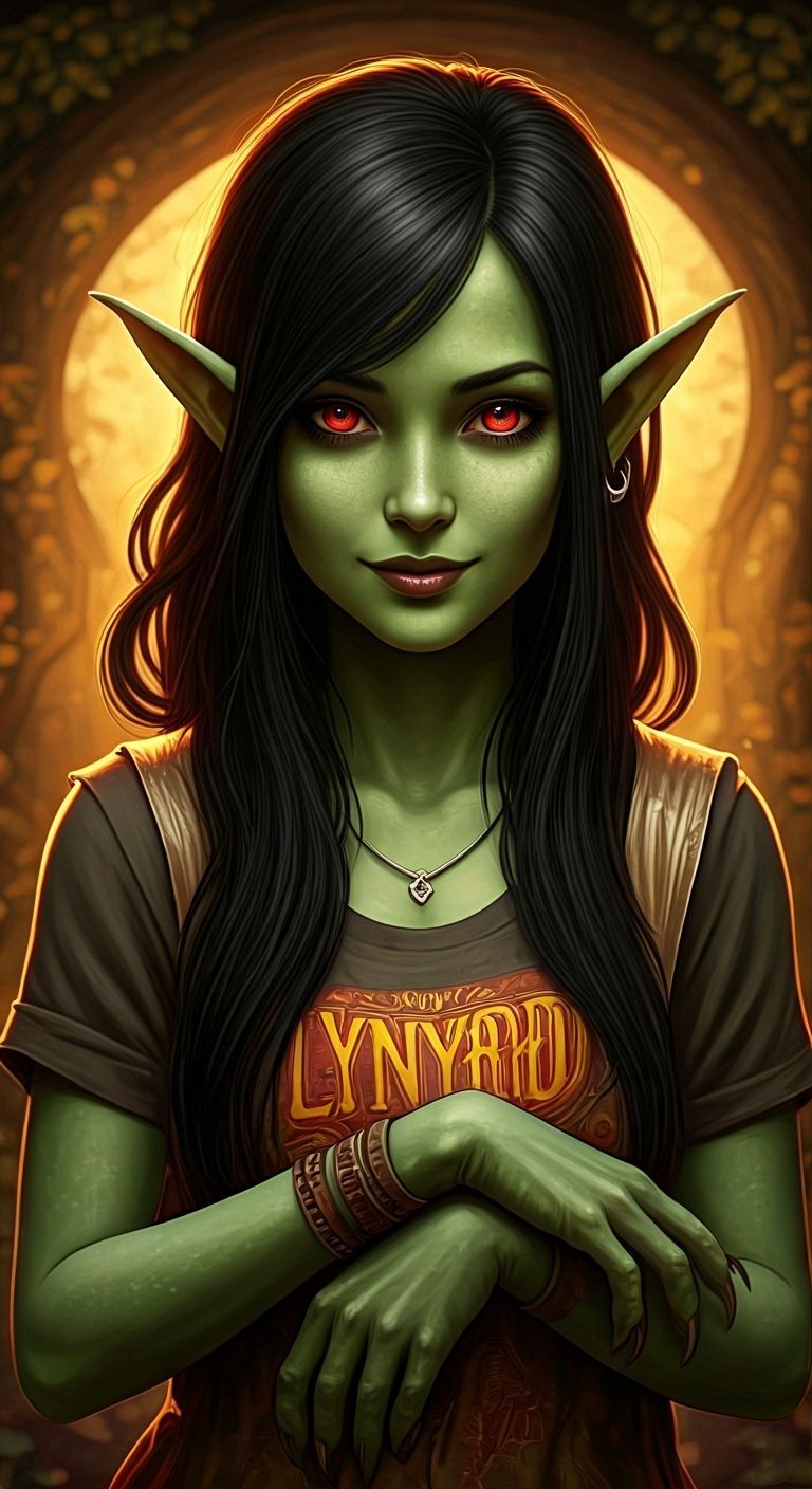 Art Nouveau Imp Portrait in Golden Hour Light